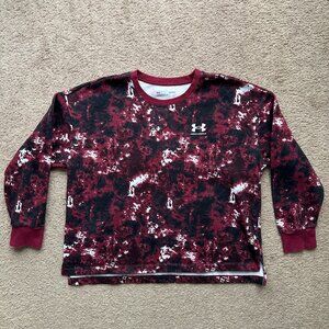 Under Armour Sweater Womens Large Crewneck Pullover Tie dye Long Sleeve